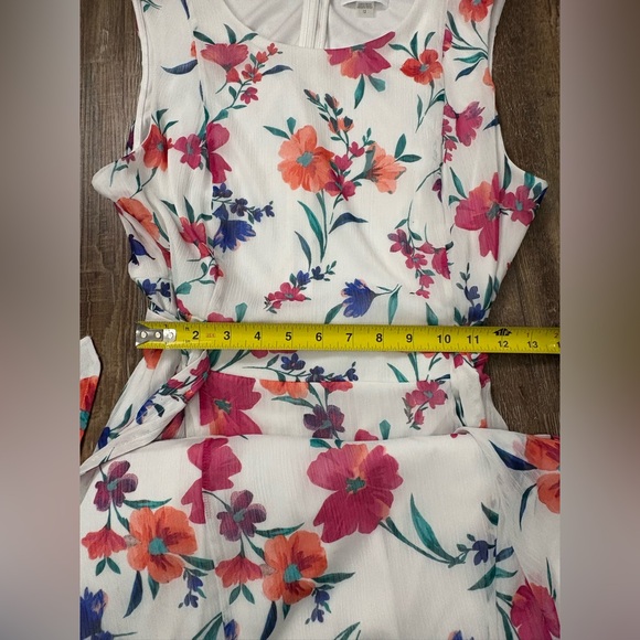 Calvin Klein Floral Midi Dress - White and Pink Floral - Picture 11 of 13
